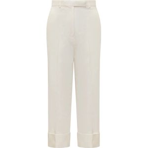 Thom Browne, Dames, Broeken, Wit, Maat: 2XS Katoen,