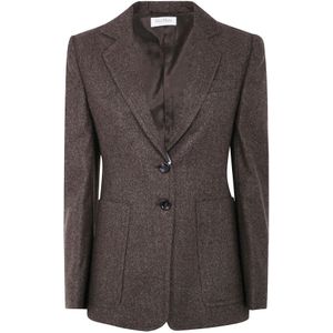 Max Mara, Dames, Jassen, Bruin, Maat: 2XS Tweed,