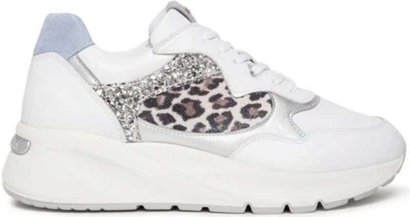 Nero Giardini - Sneakers Laag - Crème Bruin Zwart Zilver Wit