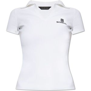 Balenciaga, Dames, Tops, Wit, Maat: XS Leer,