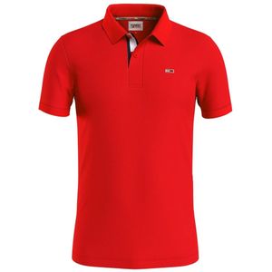 Tommy Jeans, Heren, Tops, Rood, Maat: M Katoen,