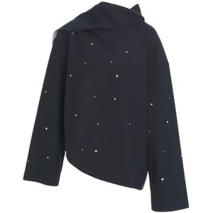 Viktoriachan, Dames, Tops, Blauw, Maat: S Leer,