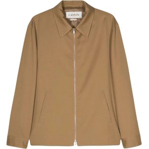 Lanvin, Heren, Jassen, Bruin, Maat: L Wol,