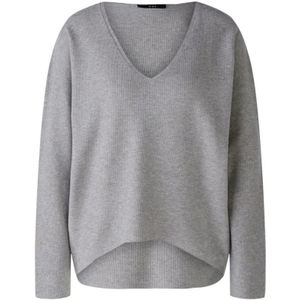 Oui, Dames, Truien, Grijs, Maat: S Katoen,