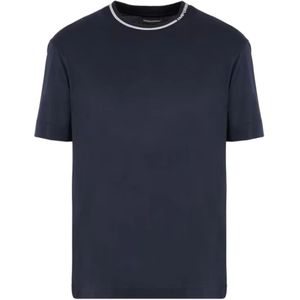 Emporio Armani, Heren, Tops, Blauw, Maat: M Jersey,