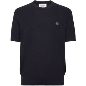 Philipp Plein, Heren, Truien, Blauw, Maat: L Zijde,