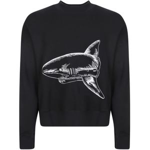 Palm Angels, Heren, Sweatshirts & Hoodies, Zwart, Maat: S Katoen,