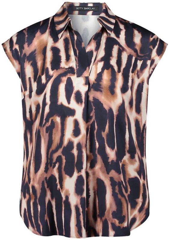 Betty Barclay - Satijnen Blouse - Veelkleurig - Elegante Batik Print