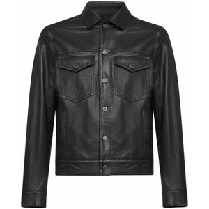 Tagliatore, Heren, Jassen, Zwart, Maat: S Leer,