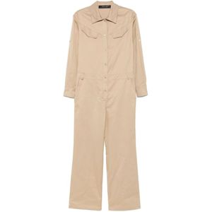 Federica Tosi, Dames, Jumpsuits & Playsuits, Beige, Maat: S Zijde,