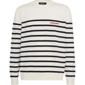 Dsquared2 - Gestreepte Wollen Trui - Wit - Heren
