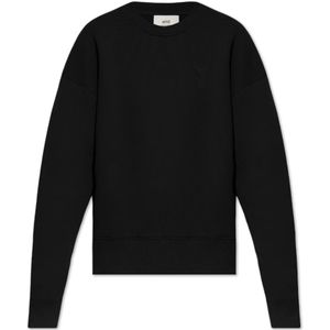 Ami Paris, Dames, Sweatshirts & Hoodies, Zwart, Maat: S Katoen,