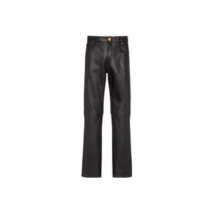 Balmain Pantalon en cuir , Black , Heren , Maat: 2XL