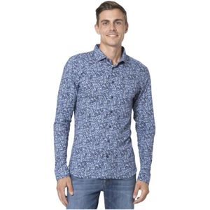 Desoto, Heren, Overhemden, Blauw, Maat: L Katoen,