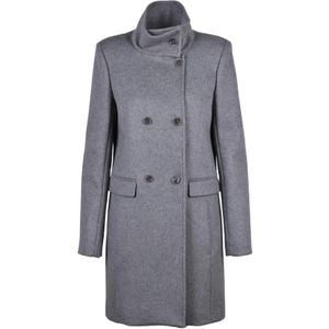 Patrizia Pepe, Dames, Mantels, Grijs, Maat: 2XS Wol,
