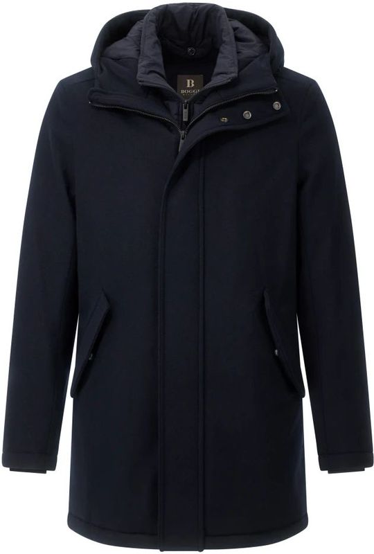 Boggi Milano, Heren, Mantels, Blauw, Maat: S Wol,