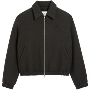 Ami Paris, Heren, Jassen, Grijs, Maat: XL Wol,