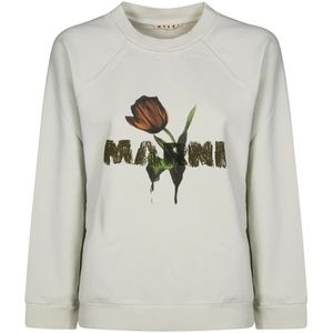 Marni, Dames, Sweatshirts & Hoodies, Wit, Maat: 2XS
