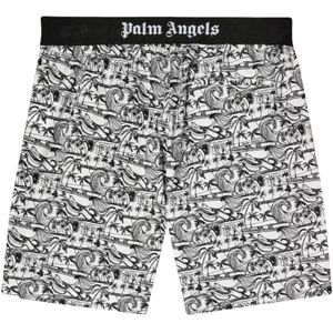 Palm Angels, Heren, Korte broeken, Zwart, Maat: XL Katoen,