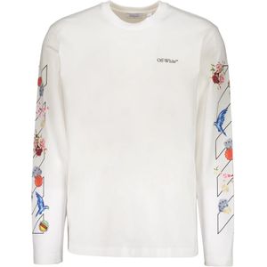 Off White, Heren, Tops, Wit, Maat: M Katoen,