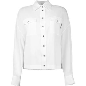 Brunello Cucinelli, Dames, Blouses & Shirts, Wit, Maat: M