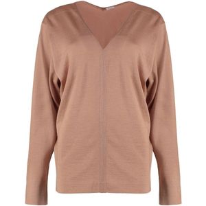 Malo, Dames, Truien, Beige, Maat: S Zijde,