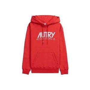 Autry Rode Hoodie Icon Sweater , Red , Dames , Maat: XL