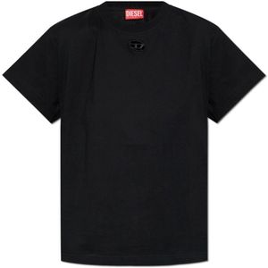 Diesel, Dames, Tops, Zwart, Maat: L Katoen,