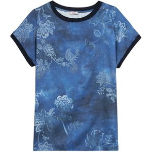 Oltre, Dames, Blouses & Shirts, Blauw, Maat: L Satijn,
