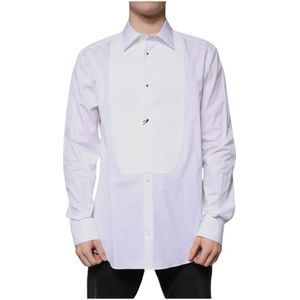 Dolce & Gabbana, Heren, Overhemden, Wit, Maat: XS Katoen,