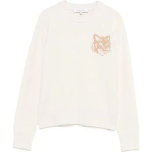Maison Kitsuné, Dames, Truien, Wit, Maat: S
