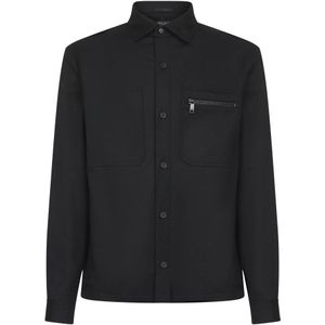 Zegna, Heren, Overhemden, Zwart, Maat: S Wol,