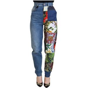Dolce & Gabbana - Patchwork Jacquard Denim Jeans - Veelkleurig - Denim