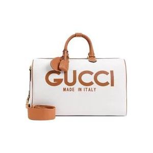 Gucci Canvas Logo Duffle Handtas Beige , Multicolor , Heren , Maat: ONE Size