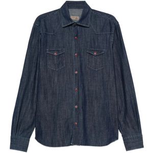 Barba, Heren, Overhemden, Blauw, Maat: 5XL Denim,