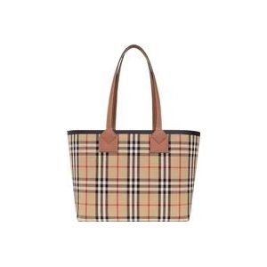 Burberry Kleine shopper tas in Londen , Beige , Dames , Maat: ONE Size