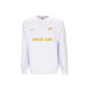 Nike Air Brushed-Back Crew Sweatshirt , White , Heren , Maat: XL