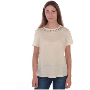 Max Mara, Dames, Tops, Wit, Maat: L Katoen,