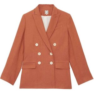 Ines de la Fressange Paris, Dames, Jassen, Oranje, Maat: 2XS Leer,