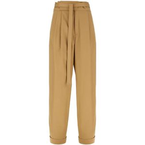 Saint Laurent, Dames, Broeken, Beige, Maat: L Katoen,