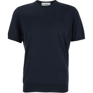 Lardini, Heren, Tops, Blauw, Maat: S Zijde,