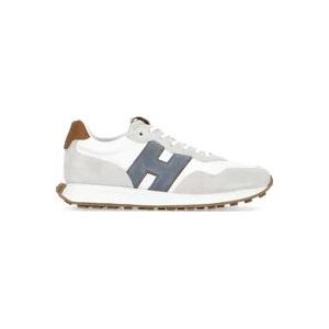 Hogan Witte Leren Sneakers Ronde Neus , White , Heren , Maat: 42 1/2 EU