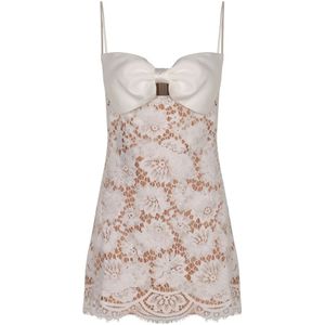 Self Portrait - Mini Jurk - Wit - Bloemenkant