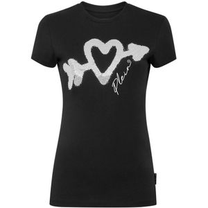 Philipp Plein, Dames, Tops, Zwart, Maat: XS Katoen,