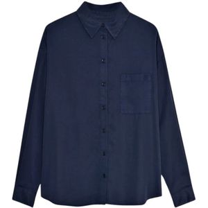 The New Society, Dames, Blouses & Shirts, Blauw, Maat: S