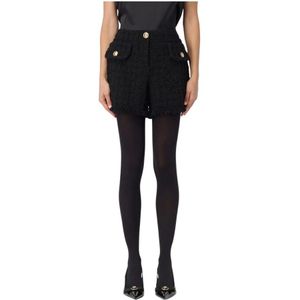 Versace, Dames, Korte broeken, Zwart, Maat: XS Tweed,