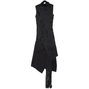 Acne Studios, Dames, Jurken, Zwart, Maat: S Satijn,