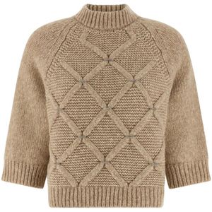 Peserico, Dames, Truien, Beige, Maat: M Wol,