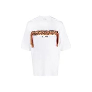 Lanvin Oversized Curb Lace T-shirts en Polos , White , Heren , Maat: XL