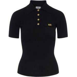 Elisabetta Franchi, Dames, Tops, Zwart, Maat: S